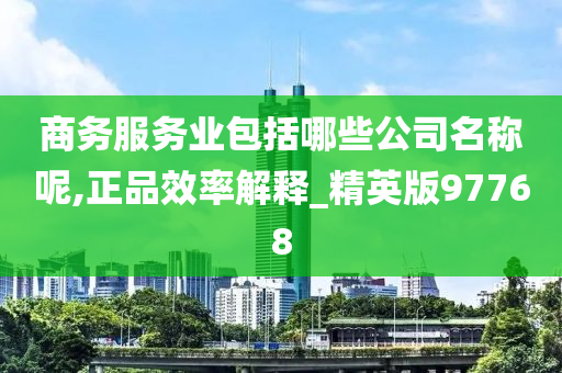 商务服务业包括哪些公司名称呢,正品效率解释_精英版97768