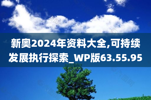 新奥2024年资料大全,可持续发展执行探索_WP版63.55.95