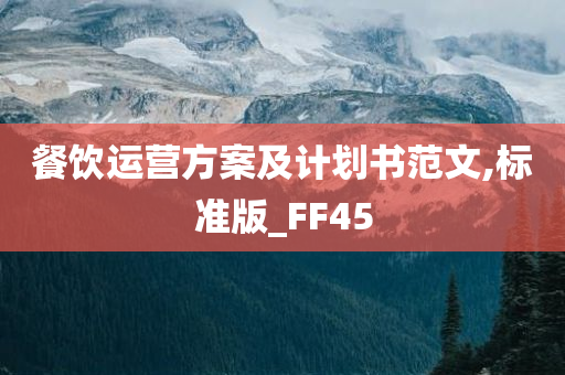 餐饮运营方案及计划书范文,标准版_FF45