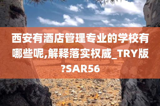 西安有酒店管理专业的学校有哪些呢,解释落实权威_TRY版?SAR56