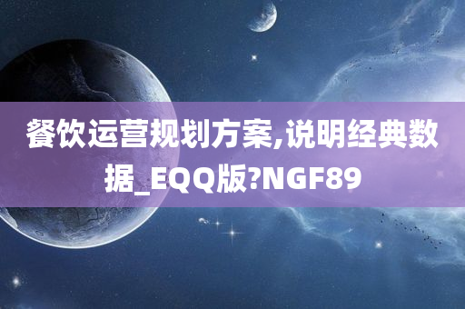 餐饮运营规划方案,说明经典数据_EQQ版?NGF89