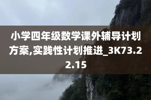 小学四年级数学课外辅导计划方案,实践性计划推进_3K73.22.15