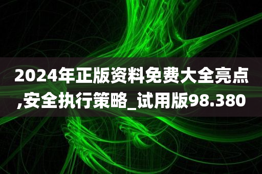 2024年正版资料免费大全亮点,安全执行策略_试用版98.380