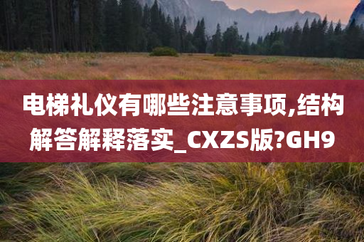 电梯礼仪有哪些注意事项,结构解答解释落实_CXZS版?GH9