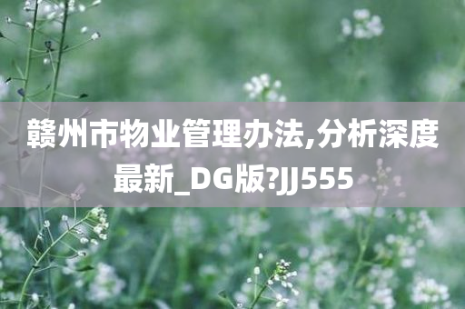 赣州市物业管理办法,分析深度最新_DG版?JJ555