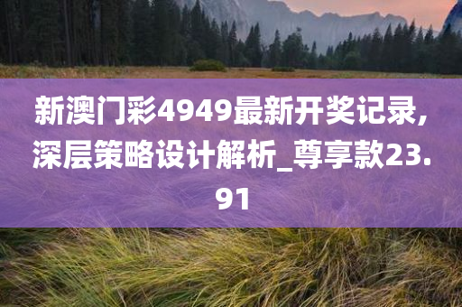 新澳门彩4949最新开奖记录,深层策略设计解析_尊享款23.91