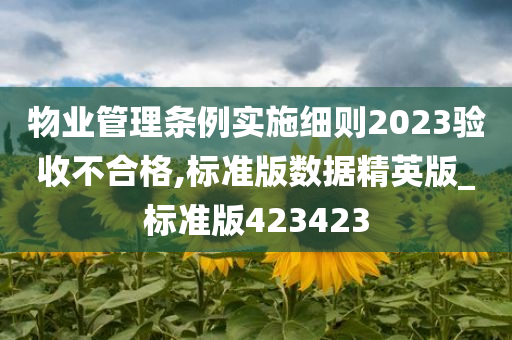 物业管理条例实施细则2023验收不合格,标准版数据精英版_标准版423423