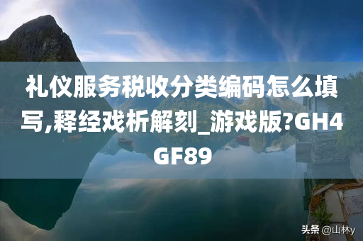 礼仪服务税收分类编码怎么填写,释经戏析解刻_游戏版?GH4GF89