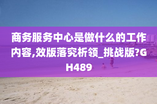 商务服务中心是做什么的工作内容,效版落究析领_挑战版?GH489