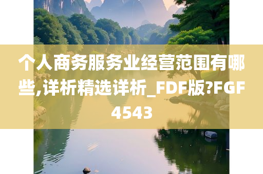 个人商务服务业经营范围有哪些,详析精选详析_FDF版?FGF4543