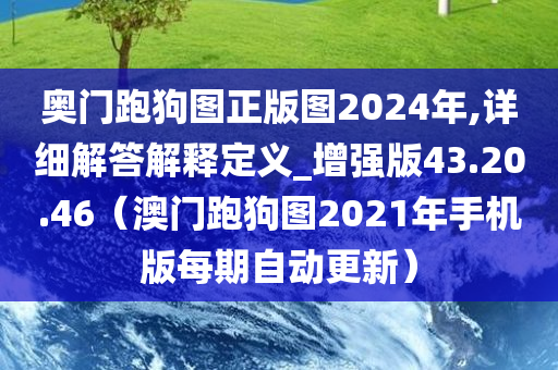 奥门跑狗图正版图2024年,详细解答解释定义_增强版43.20.46（澳门跑狗图2021年手机版每期自动更新）