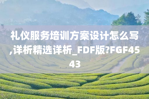 礼仪服务培训方案设计怎么写,详析精选详析_FDF版?FGF4543