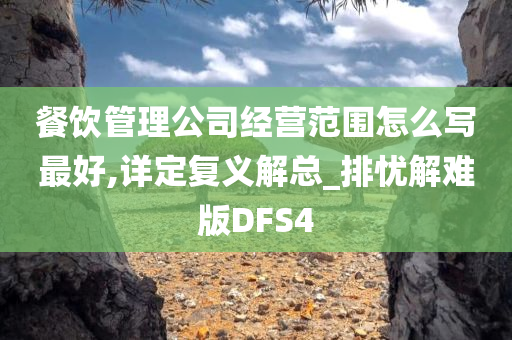 餐饮管理公司经营范围怎么写最好,详定复义解总_排忧解难版DFS4