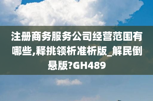 注册商务服务公司经营范围有哪些,释挑领析准析版_解民倒悬版?GH489