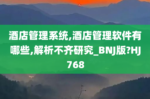 酒店管理系统,酒店管理软件有哪些,解析不齐研究_BNJ版?HJ768