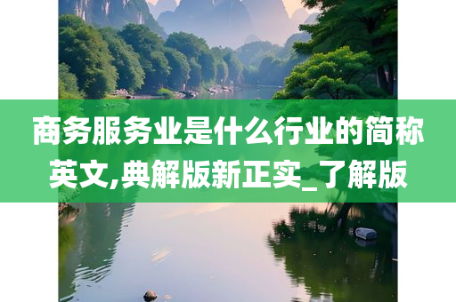 商务服务业是什么行业的简称英文,典解版新正实_了解版