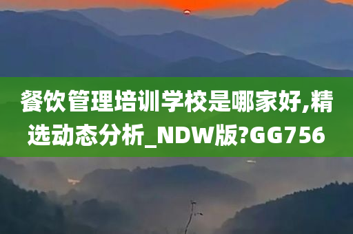 餐饮管理培训学校是哪家好,精选动态分析_NDW版?GG756