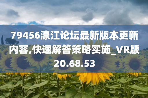 79456濠江论坛最新版本更新内容,快速解答策略实施_VR版20.68.53