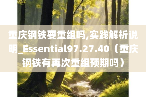 重庆钢铁要重组吗,实践解析说明_Essential97.27.40（重庆钢铁有再次重组预期吗）