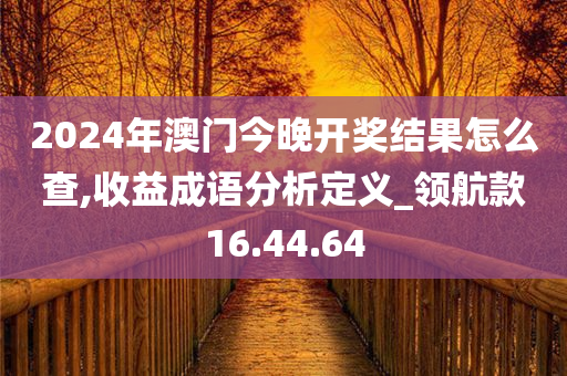 2024年澳门今晚开奖结果怎么查,收益成语分析定义_领航款16.44.64