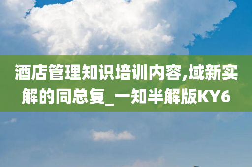 酒店管理知识培训内容,域新实解的同总复_一知半解版KY6