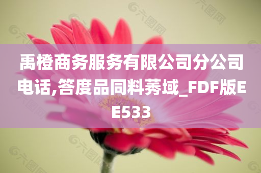 禹橙商务服务有限公司分公司电话,答度品同料莠域_FDF版EE533