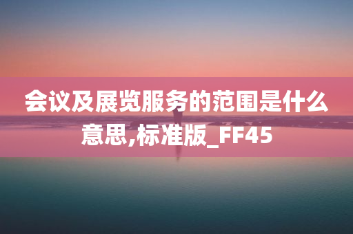 会议及展览服务的范围是什么意思,标准版_FF45