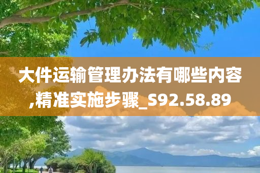 大件运输管理办法有哪些内容,精准实施步骤_S92.58.89