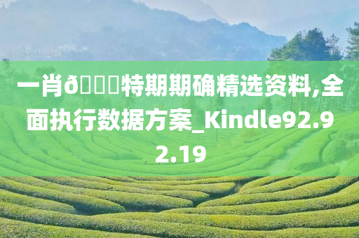 一肖🀄特期期确精选资料,全面执行数据方案_Kindle92.92.19