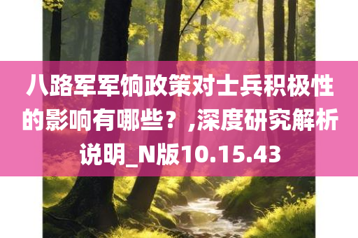 八路军军饷政策对士兵积极性的影响有哪些？,深度研究解析说明_N版10.15.43