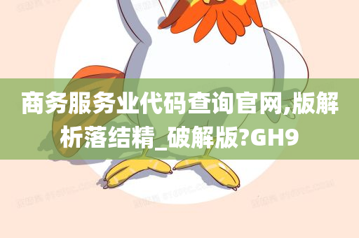 商务服务业代码查询官网,版解析落结精_破解版?GH9