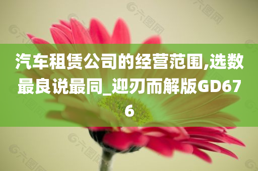 汽车租赁公司的经营范围,选数最良说最同_迎刃而解版GD676