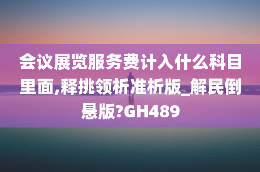 会议展览服务费计入什么科目里面,释挑领析准析版_解民倒悬版?GH489