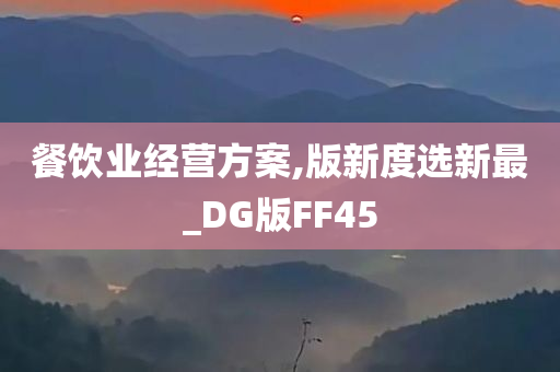 餐饮业经营方案,版新度选新最_DG版FF45