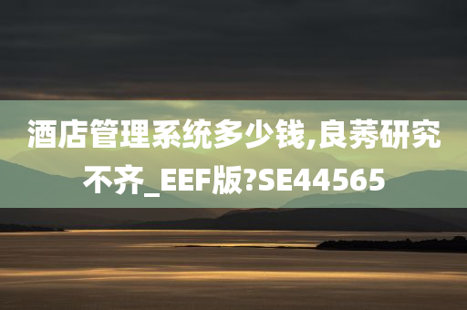 酒店管理系统多少钱,良莠研究不齐_EEF版?SE44565