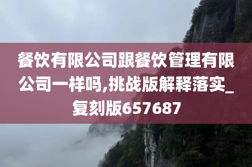 餐饮有限公司跟餐饮管理有限公司一样吗,挑战版解释落实_复刻版657687