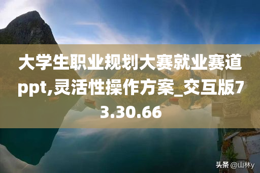 大学生职业规划大赛就业赛道ppt,灵活性操作方案_交互版73.30.66