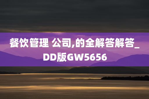 餐饮管理 公司,的全解答解答_DD版GW5656