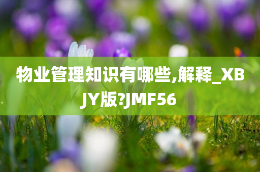 物业管理知识有哪些,解释_XBJY版?JMF56