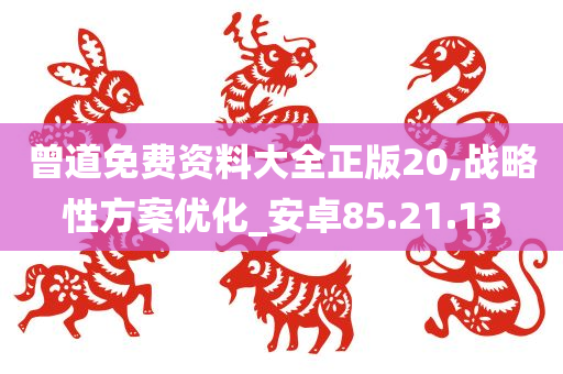 曾道免费资料大全正版20,战略性方案优化_安卓85.21.13