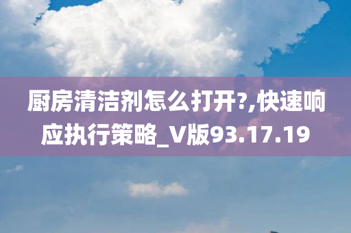 厨房清洁剂怎么打开?,快速响应执行策略_V版93.17.19