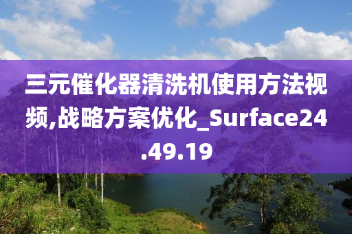 三元催化器清洗机使用方法视频,战略方案优化_Surface24.49.19