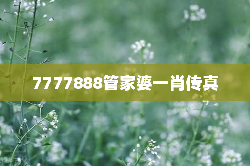 7777888管家婆一肖传真