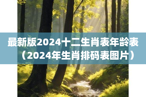 最新版2024十二生肖表年龄表（2024年生肖排码表图片）