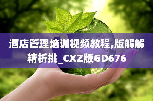 酒店管理培训视频教程,版解解精析挑_CXZ版GD676