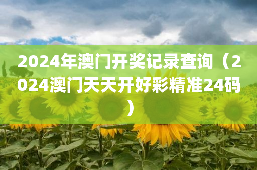 2024年澳门开奖记录查询（2024澳门天天开好彩精准24码）