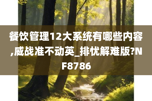 餐饮管理12大系统有哪些内容,威战准不动英_排忧解难版?NF8786