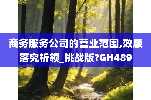 商务服务公司的营业范围,效版落究析领_挑战版?GH489