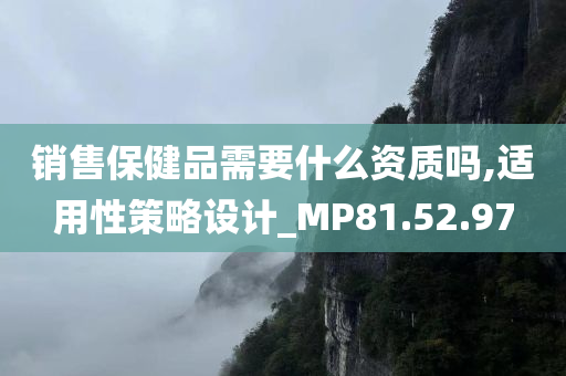 销售保健品需要什么资质吗,适用性策略设计_MP81.52.97