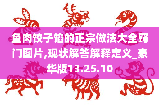 鱼肉饺子馅的正宗做法大全窍门图片,现状解答解释定义_豪华版13.25.10